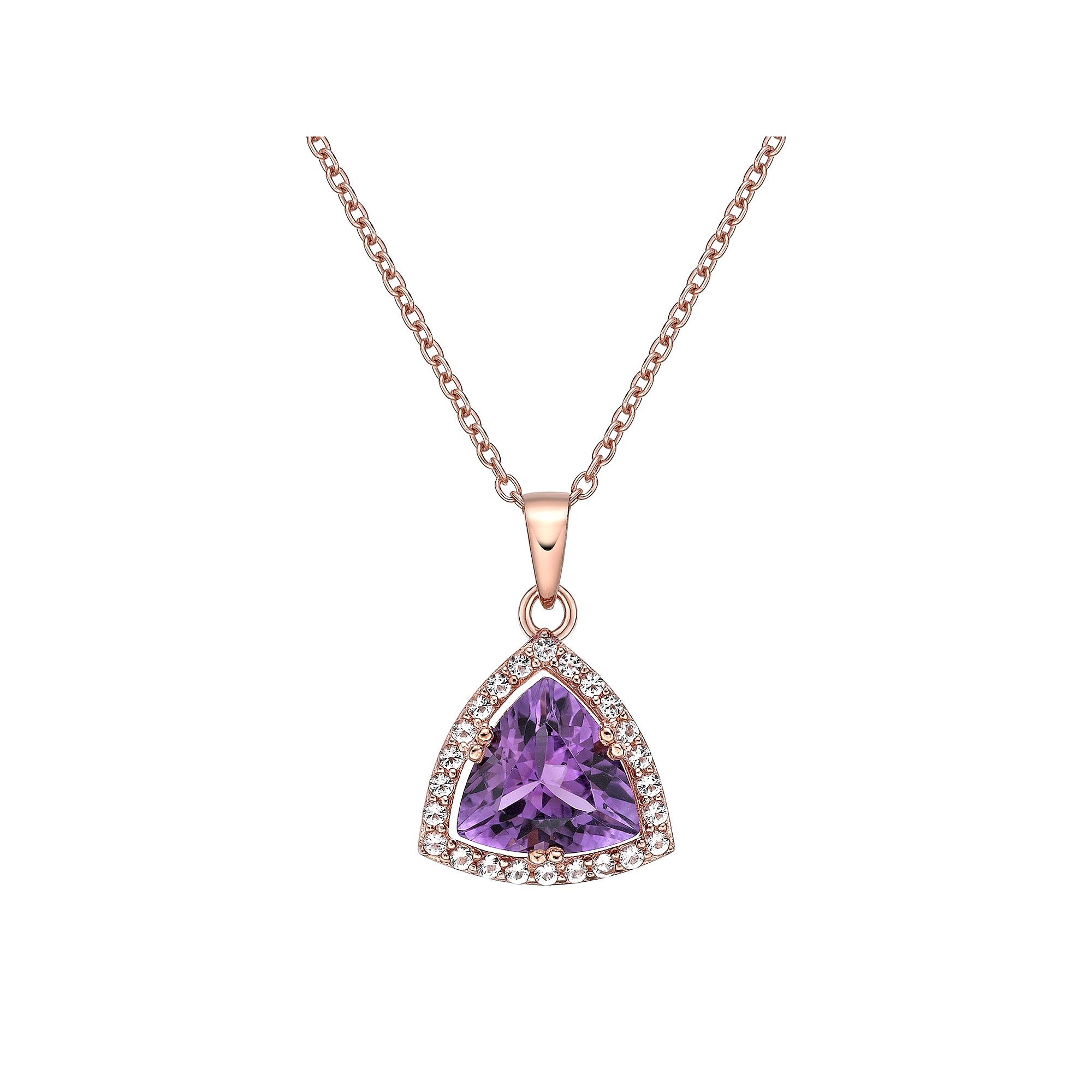 Gemminded 18k Rose Gold Over Sterling Silver White Topaz Accent & Amethyst