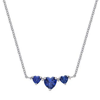 Gemminded Sterling Silver Lab-Created Sapphire & Diamond Accent Pendant Necklace