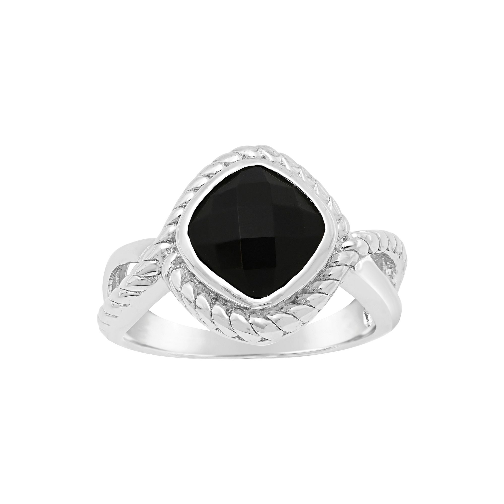 Gemminded Sterling Silver Black Onyx Ring, Womens, Size: 5