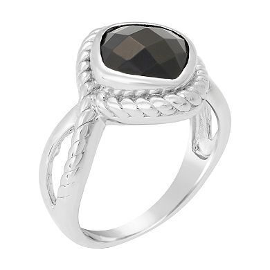 Gemminded Sterling Silver Black Onyx Ring