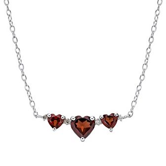 Gemminded Sterling Silver Garnet & Diamond Accent Necklace