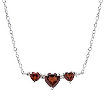 Gemminded Sterling Silver Garnet & Diamond Accent Necklace