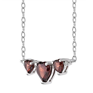Gemminded Sterling Silver Garnet & Diamond Accent Necklace
