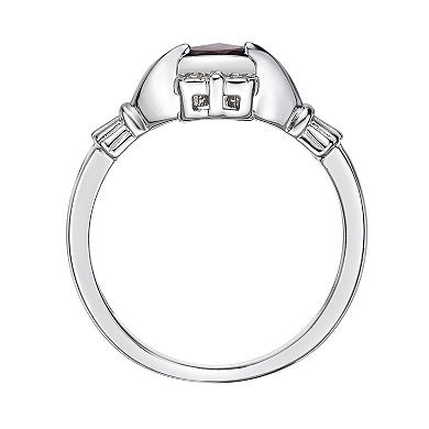 Gemminded Sterling Silver Garnet & Diamond Accent Ring