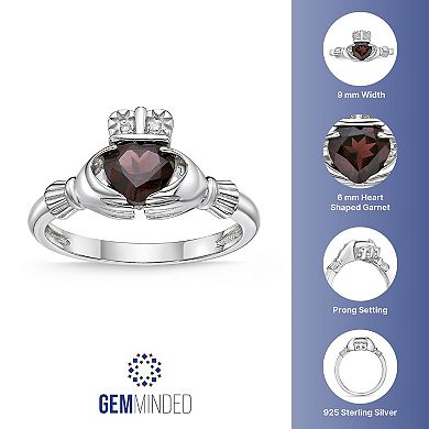 Gemminded Sterling Silver Garnet & Diamond Accent Ring