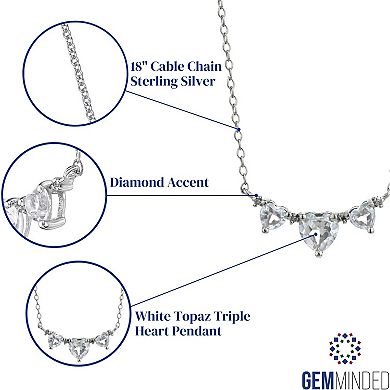 Gemminded Sterling Silver White Topaz & Diamond Accent Necklace