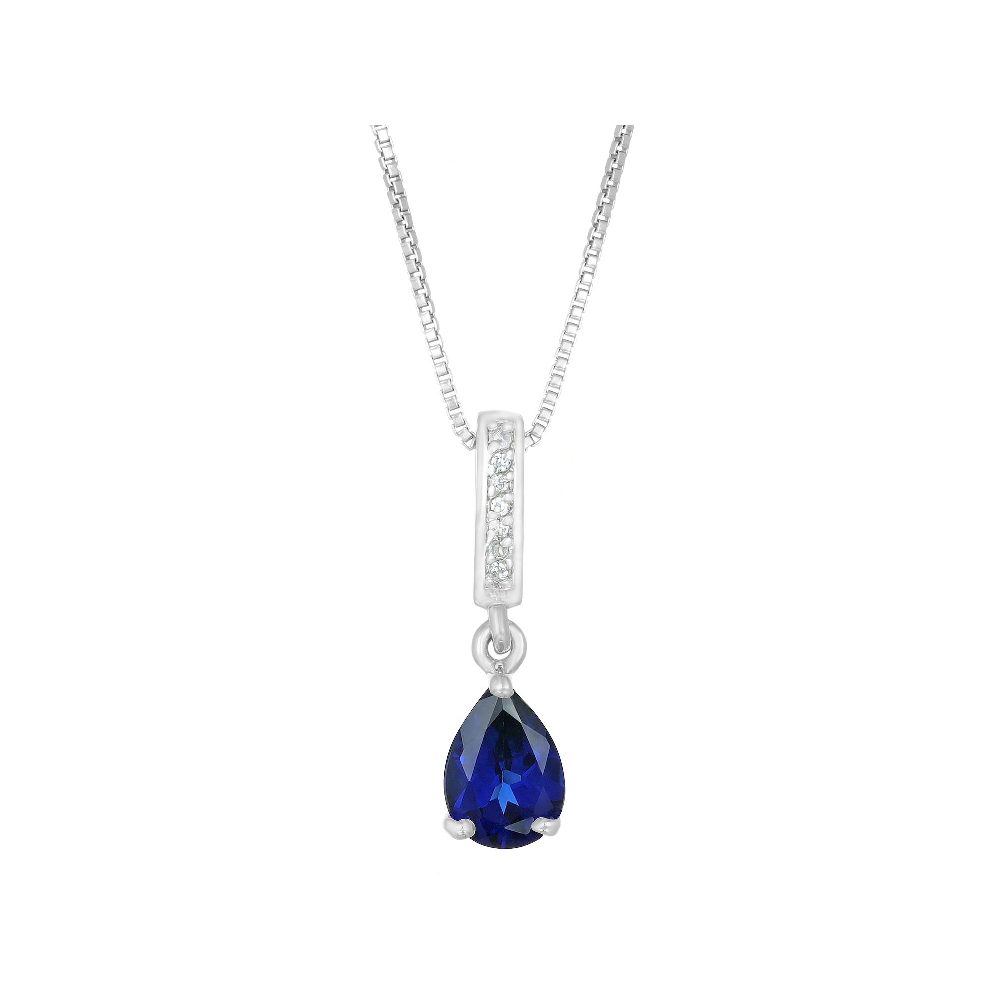 Gemminded Sterling Silver Lab-Created White Sapphire Accent & Lab-Created 