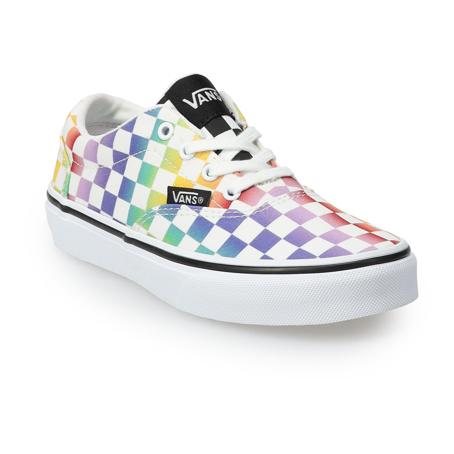 kids rainbow checkered vans