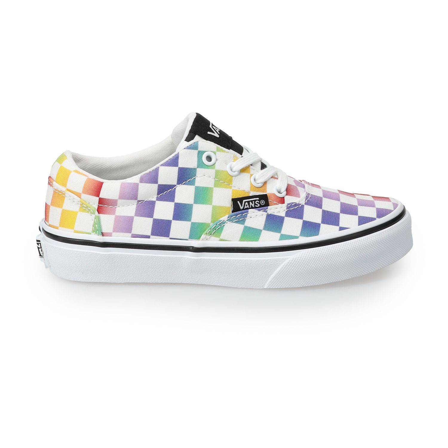 womens checkerboard rainbow vans