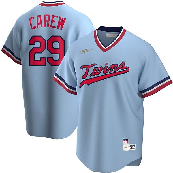 Men's Nike Rod Carew Minnesota Twins Cooperstown Collection Light Blue  Jersey