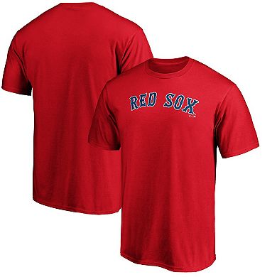 Men's Fanatics Branded Red Boston Red Sox Official Wordmark Logo T-Shirt