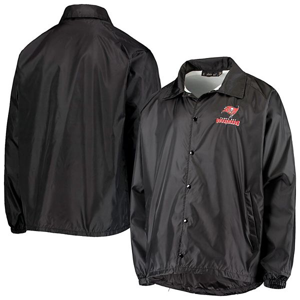 Men S Black Tampa Bay Buccaneers Coaches Classic Raglan Full Snap Windbreaker Jacket