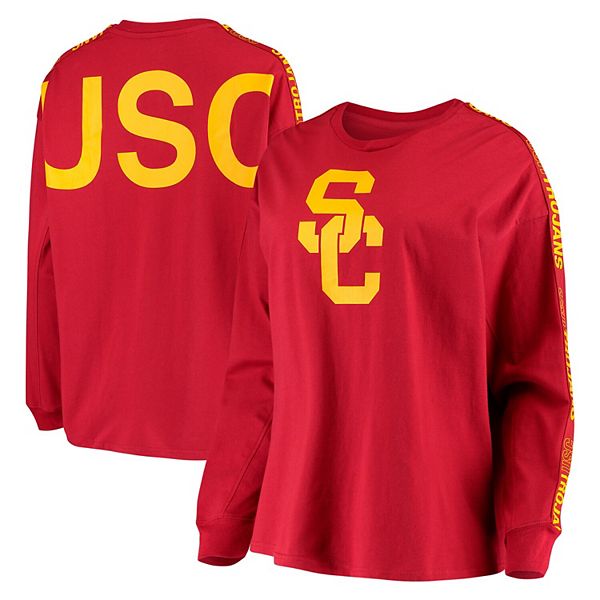 Women's Cardinal USC Trojans Jaiden Oversized Long Sleeve T-Shirt
