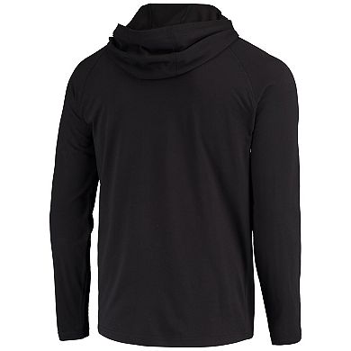 Men's Under Armour Black San Francisco Giants Foundry Charged Henley Raglan Tri-Blend Performance Pullover Hoodie