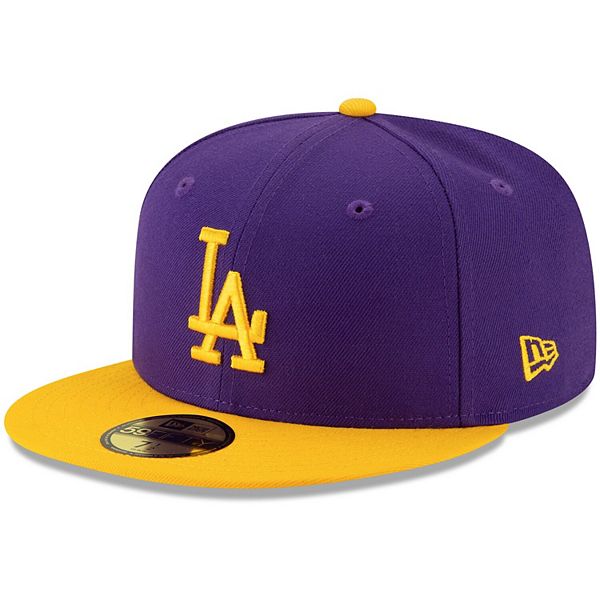 Men's New Era Purple/Gold LA Crossover 59FIFTY Hat