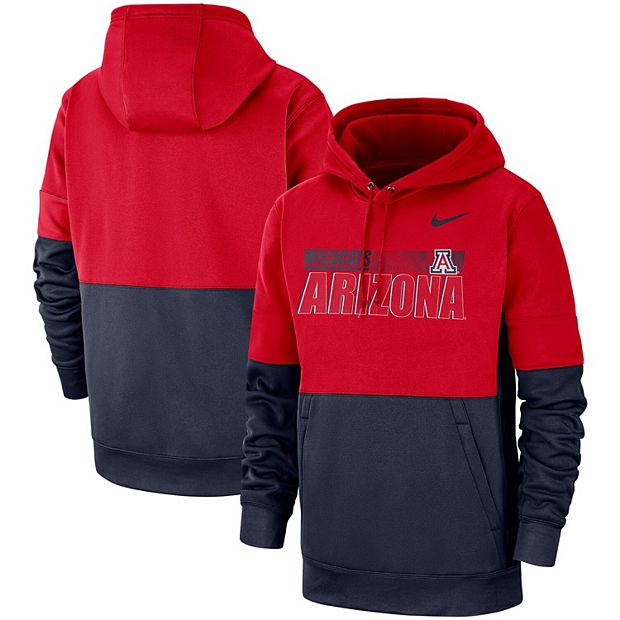 Men's Nike Red Buffalo Bills Sideline Logo Performance Pullover Hoodie