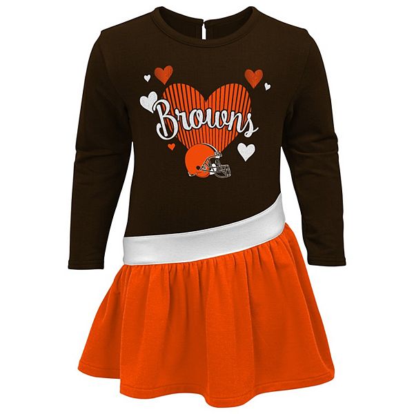 Girls Preschool Brown Cleveland Browns All Hearts Jersey Tri Blend