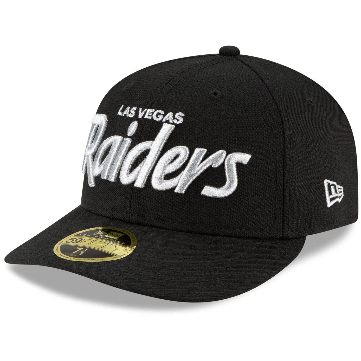 New Era 59FIFTY Las Vegas Raiders Letterman Fitted Hat in Black | Size 7 5/8 | 60296451