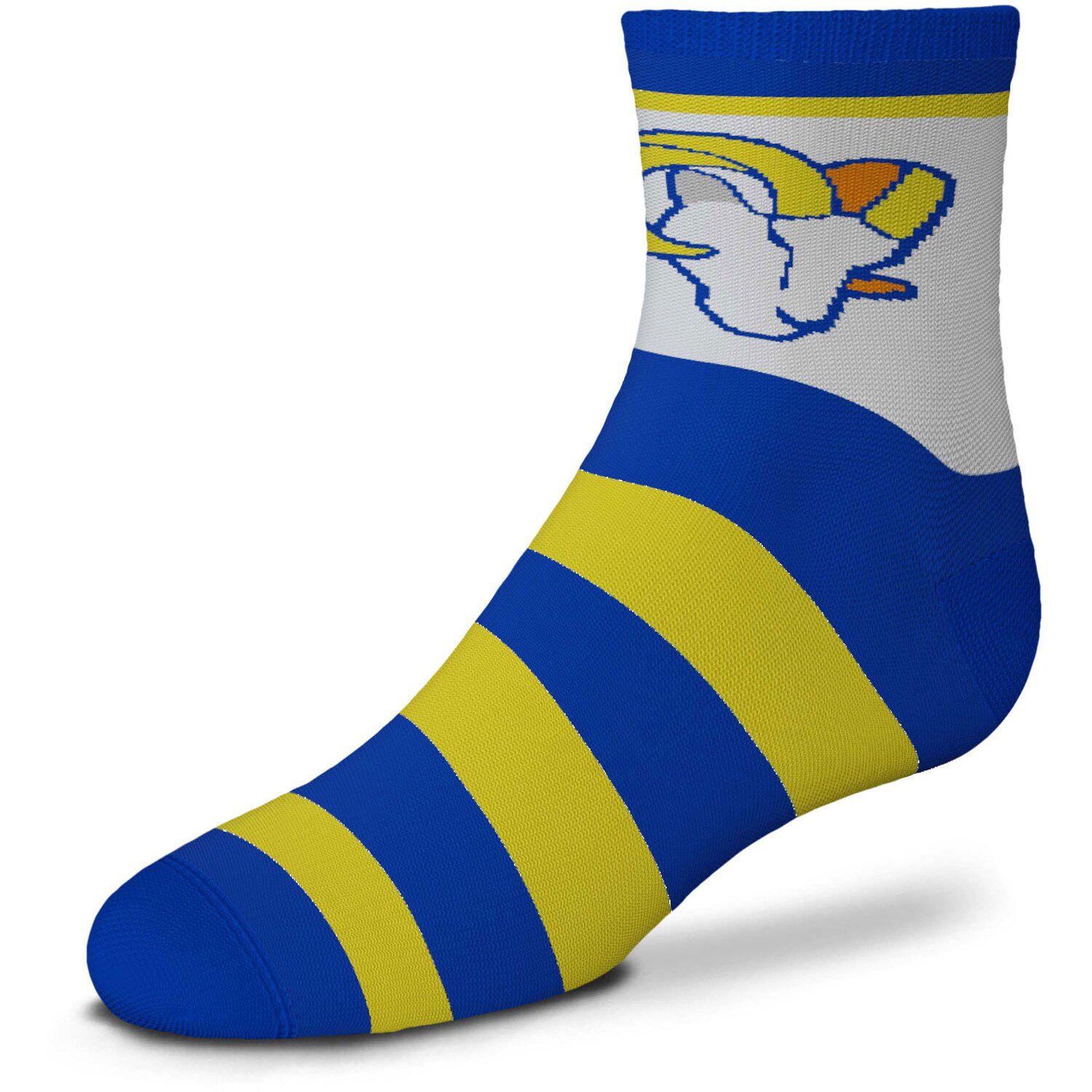 Image for Unbranded Infant For Bare Feet Royal Los Angeles Rams Rugby Stripe Ankle-Length Socks at Kohl's.