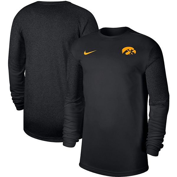 Men's Nike Black Iowa Hawkeyes Coaches UV Logo Performance Long Sleeve ...