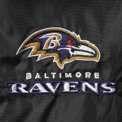 Men's Black Baltimore Ravens Coaches Classic Raglan Full-Snap Windbreaker Jacket
