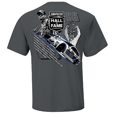Men's JR Motorsports Official Team Apparel Charcoal Dale Earnhardt Jr. NASCAR Hall of Fame Class of 2021 Graphic 2-Spot T-Shirt