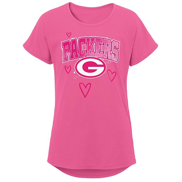 NFL Green Bay Packers Infant Girls Pink Field Short Sleeve T-shirt