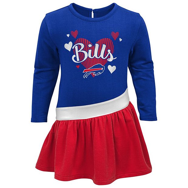 Girls Preschool Royal Buffalo Bills All Hearts Jersey Tri-Blend Dress