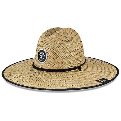 Men's New Era Natural Las Vegas Raiders 2020 NFL Summer Sideline Official Straw Hat