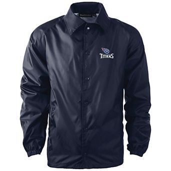 Men's Navy Tennessee Titans Coaches Classic Raglan Full-Snap Windbreaker Jacket