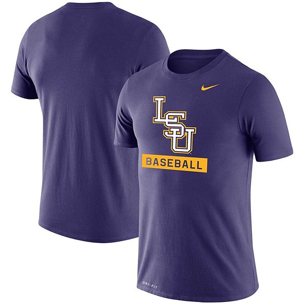 LSU Tigers Nike Baseball Logo Stack Legend Performance T-Shirt - White