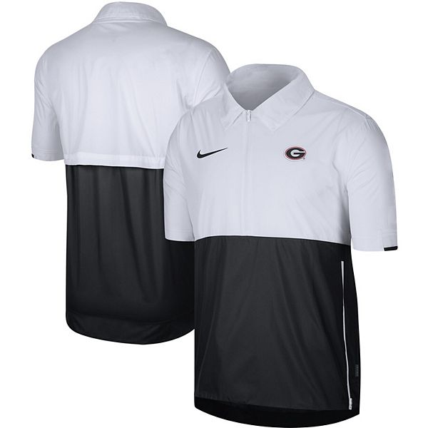 Men S Nike White Georgia Bulldogs Coaches Half Zip Pullover Jacket