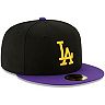Men's New Era Black/Purple LA Crossover 59FIFTY Hat