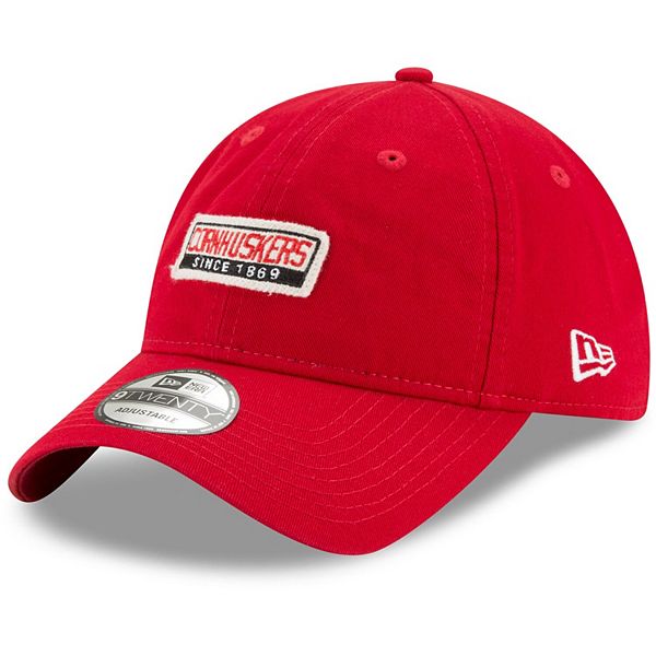 Men's New Era Scarlet Nebraska Huskers Patch 9TWENTY Adjustable Hat