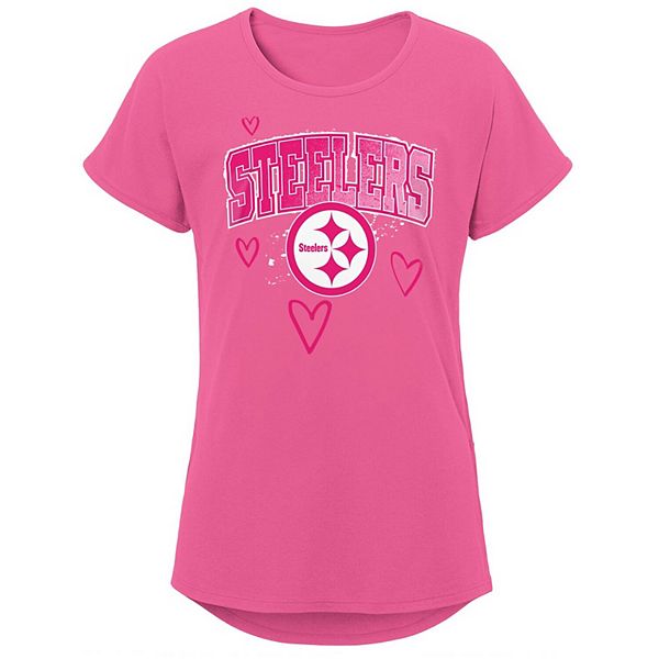 Girls Youth Pink Pittsburgh Steelers Go-Getter T-Shirt