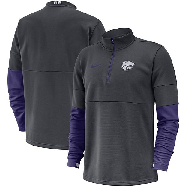 Men s Nike Anthracite Kansas State Wildcats Coaches Quarter Zip