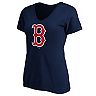 Women's Fanatics Branded Navy Boston Red Sox Core Official Logo V-Neck T-Shirt