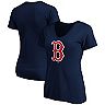 Women's Fanatics Branded Navy Boston Red Sox Core Official Logo V-Neck T-Shirt