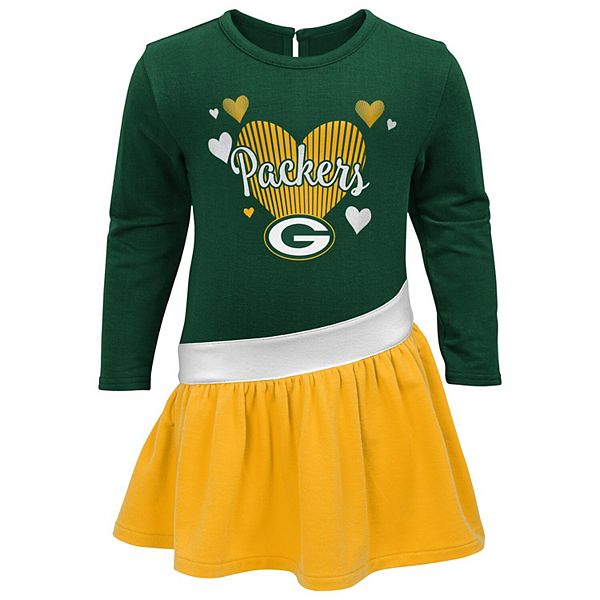 Girls Preschool Green Bay Packers Green Too Cute Tri-Blend Dress