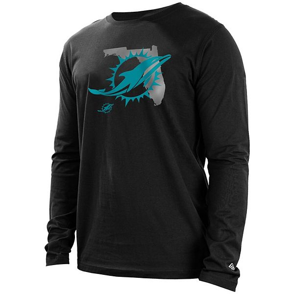 Men's New Era Black Miami Dolphins State Long Sleeve T-Shirt
