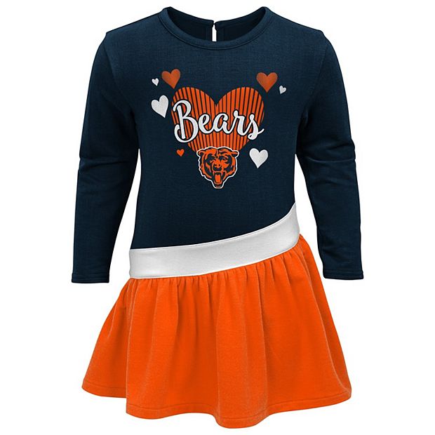 Girls Preschool Navy Chicago Bears All Hearts Jersey Tri-Blend Dress