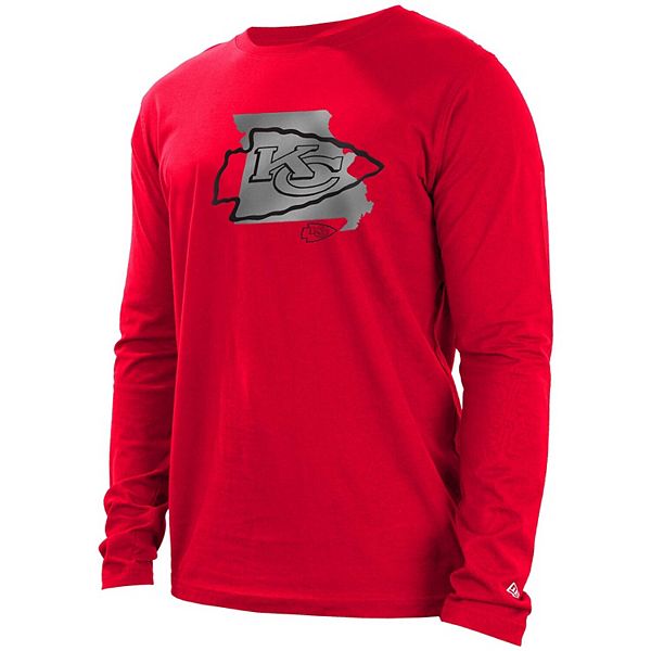 Men's New Era Red Kansas City Chiefs State Long Sleeve T-Shirt