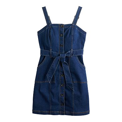 Juniors' SO® Belted Pinafore Dress