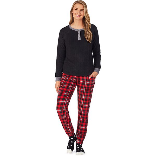 Women's Cuddl Duds® Microfleece Pajama Top, Pajama Pants & Socks Set