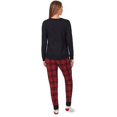 Women's Cuddl Duds® Long Sleeve Pajama Top, Pajama Pants & Socks Set 