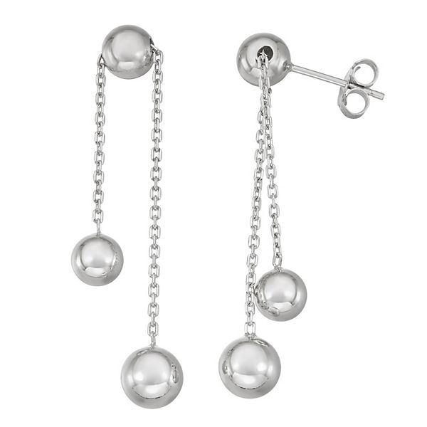 Sterling Silver Dangle Ball Drop Earrings