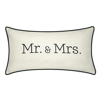 Edie@Home Celebrations "Mr & Mrs" Lumbar Decorative Pillow