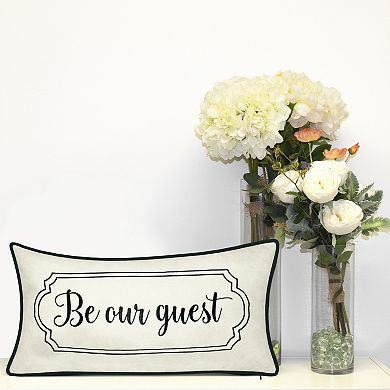 Edie@Home "Be Our Guest" Lumbar Decorative Pillow