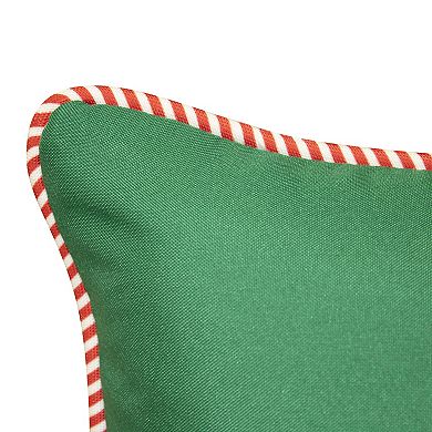 Edie at Home Holiday Potted Christmas Trees Indoor Outdoor Lumbar Throw Pillow