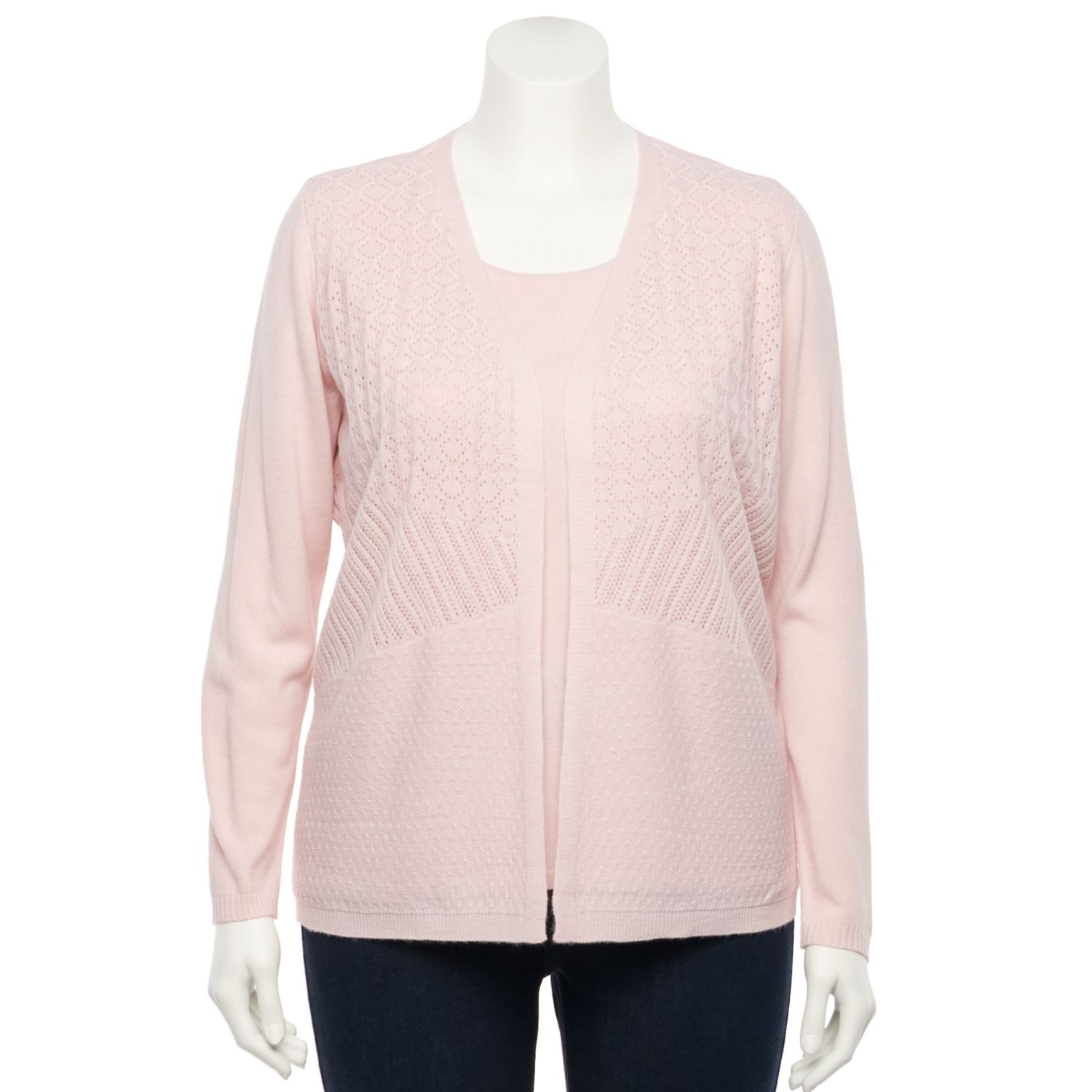 plus size pink cardigan sweater